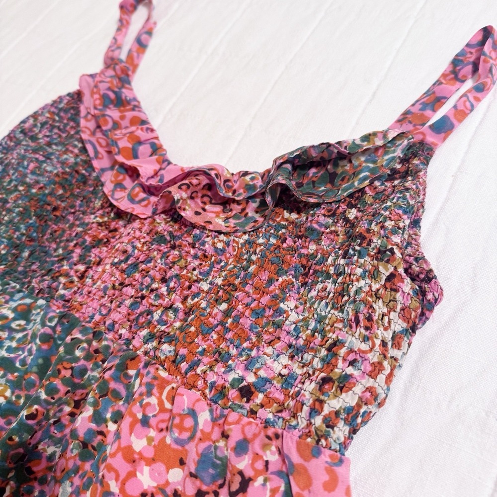 Anthropologie Maeve Dress Size SMALL Confetti Whirl Silk Dress Colorful - Picture 4 of 13